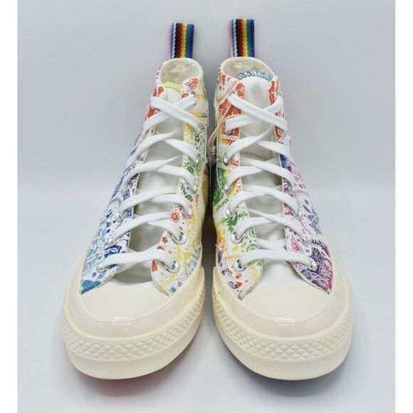 Converse Womens Size 7.5 Chuck 70 Hi Top Multicolored Unity Pride Shoes Sneakers - Picture 7 of 11